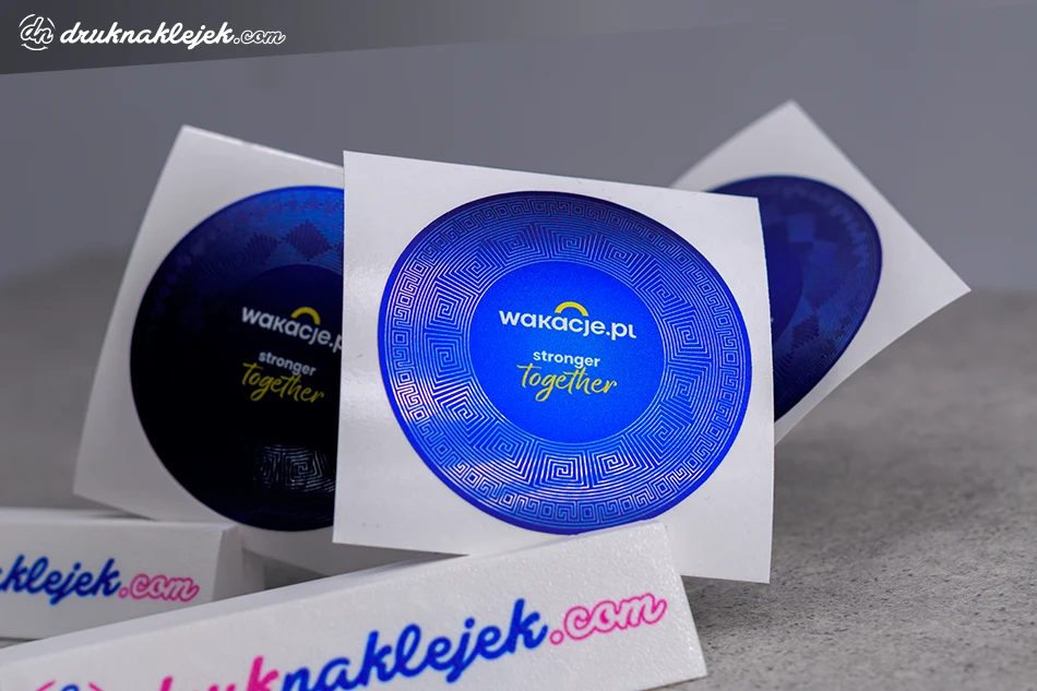 Naklejki chrom biały nadruk UV CMYK