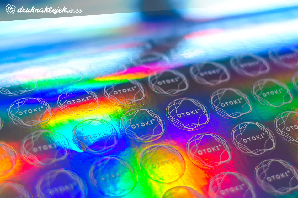 Naklejki hologram biały nadruk