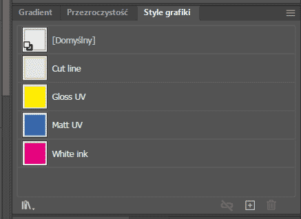 Gotowe style graficzne kolorów warstw
