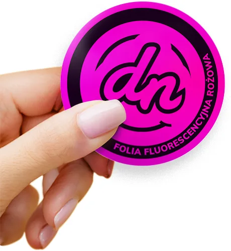 Naklejki fluorescencyjne - drukarnia naklejek