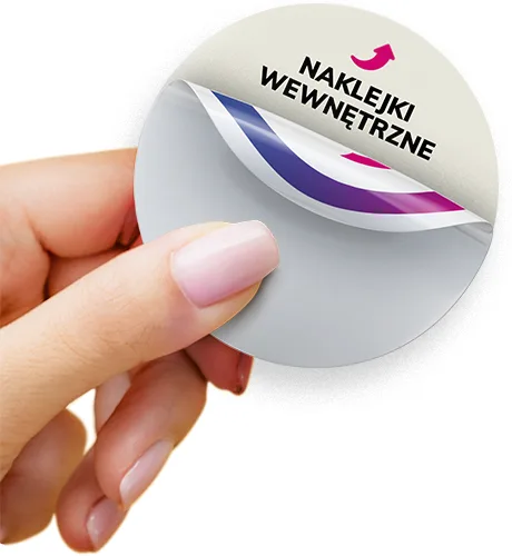 Druk naklejek wewnętrznych - druk od strony kleju